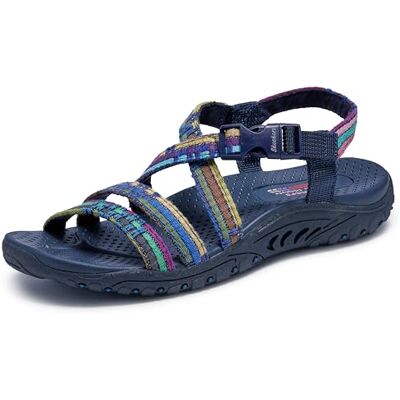 Skechers Femme Reggae-Sew Me-Boho Woven Strappy Slingback Sandale, Bleu Marine Multicolore, 37 EU - Publicité Skechers Femme Reggae-Sew Me-Boho Woven Strappy Slingback Sandale, Bleu Marine Multicolore, 37 EU - Publicité