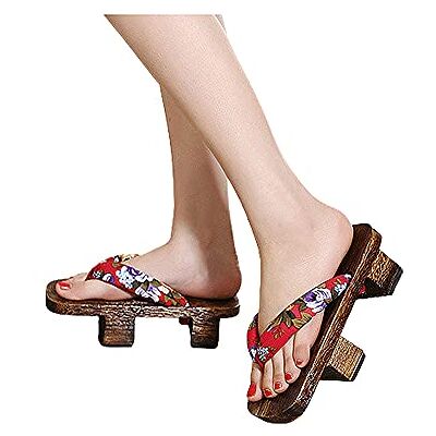 Kitch Geta Sandales Sabot Bois Femelle En Bois Geta Sandales Sabots Flip Flop Deux Dents Japonais Traditionnel À Talons Hauts Pantoufles(Color:A,Size:35) - Publicité Kitch Geta Sandales Sabot Bois Femelle En Bois Geta Sandales Sabots Flip Flop Deux Dents Japonais Traditionnel À Talons Hauts Pantoufles(Color:A,Size:35) - Publicité
