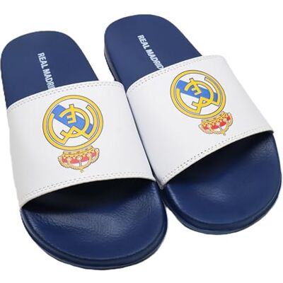 Real Madrid Claquettes Real Collection Officielle Pointure 35 - Publicité Real Madrid Claquettes Real Collection Officielle Pointure 35 - Publicité