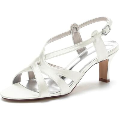 Yhsdfcn Sandales Satin Femme Multi Brides Nu-Pieds Escarpins Petit Talon Boucle Strass Mariage Soirée Chaussures,A Ivory,37EU - Publicité Yhsdfcn Sandales Satin Femme Multi Brides Nu-Pieds Escarpins Petit Talon Boucle Strass Mariage Soirée Chaussures,A Ivory,37EU - Publicité