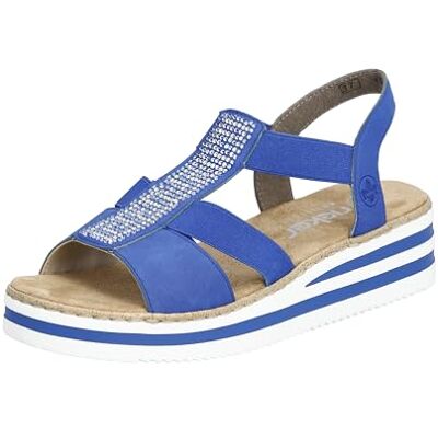 Rieker Femme V0209 Sandale, Bleu, 39 EU - Publicité Rieker Femme V0209 Sandale, Bleu, 39 EU - Publicité