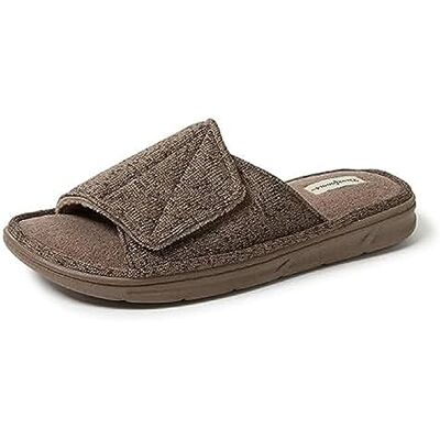 Dearfoams Homme Adjustable Indoor/Outdoor Memory Foam Machine Washable Summer Slide Slipper Chausson, fossile, Large - Publicité Dearfoams Homme Adjustable Indoor/Outdoor Memory Foam Machine Washable Summer Slide Slipper Chausson, fossile, Large - Publicité