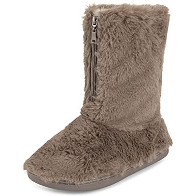 Polar Mousse à mémoire de forme zippée en fausse fourrure recouverte de semelle en caoutchouc intérieur extérieur confortable chaussons de luxe de luxe de femme Champagne 41 - Publicité Polar Mousse à mémoire de forme zippée en fausse fourrure recouverte de semelle en caoutchouc intérieur extérieur confortable chaussons de luxe de luxe de femme Champagne 41 - Publicité