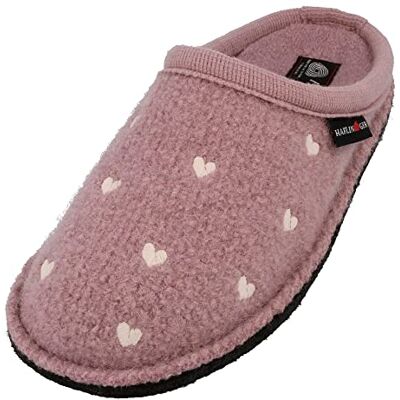 HAFLINGER Flair Valentine Chaussons en tissu Motif cœur, rose, 38 EU - Publicité HAFLINGER Flair Valentine Chaussons en tissu Motif cœur, rose, 38 EU - Publicité