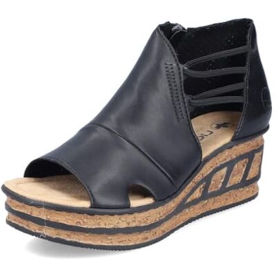 Rieker Sandales compensées pour femme 68197, Sandales pour femme, Noir 00., 39 EU - Publicité Rieker Sandales compensées pour femme 68197, Sandales pour femme, Noir 00., 39 EU - Publicité