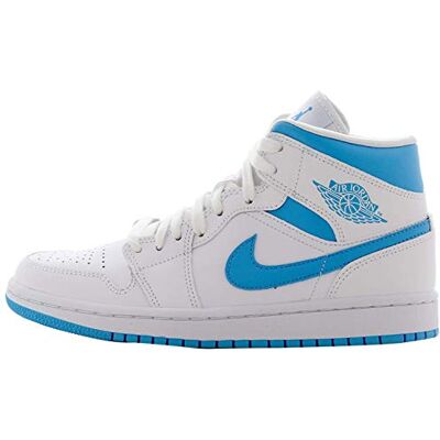 Nike WMNS Air Jordan 1 Mid, Chaussures de Basket-Ball pour Femme, White DK Powder Blue White, 41 EU - Publicité Nike WMNS Air Jordan 1 Mid, Chaussures de Basket-Ball pour Femme, White DK Powder Blue White, 41 EU - Publicité