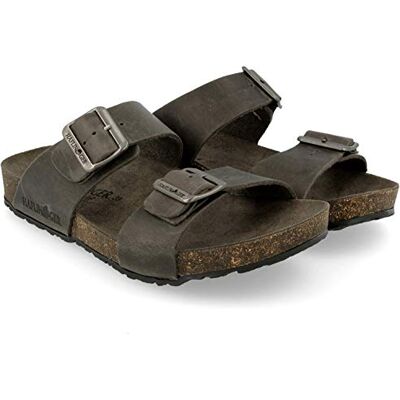 HAFLINGER Bio Andrea Sandales en cuir non doublées, Anthracite 841, 44 EU - Publicité HAFLINGER Bio Andrea Sandales en cuir non doublées, Anthracite 841, 44 EU - Publicité