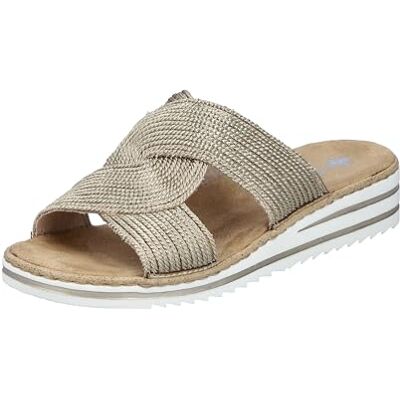 Rieker Mules V06r4 pour femme, or, 40 EU - Publicité Rieker Mules V06r4 pour femme, or, 40 EU - Publicité