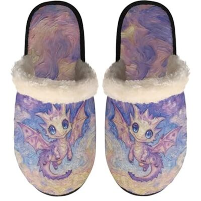 LKHVGY Pantoufles d'intérieur à enfiler pour femme Pantoufles antidérapantes pour chambre à coucher Bout fermé, Dragon Violet, Medium - Publicité LKHVGY Pantoufles d'intérieur à enfiler pour femme Pantoufles antidérapantes pour chambre à coucher Bout fermé, Dragon Violet, Medium - Publicité