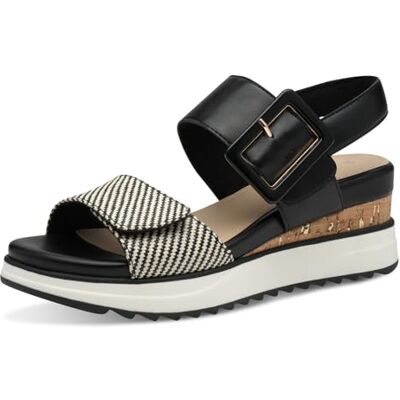 s.Oliver Femme Damen Sandale cale, Noir/Comb, 38 EU - Publicité s.Oliver Femme Damen Sandale cale, Noir/Comb, 38 EU - Publicité