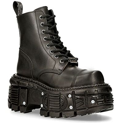 New Rock TANK083-C1 Cuir Véritable Combat Noir Plate-Forme Motard Militaire Chaussures Bottes 9 - Publicité New Rock TANK083-C1 Cuir Véritable Combat Noir Plate-Forme Motard Militaire Chaussures Bottes 9 - Publicité