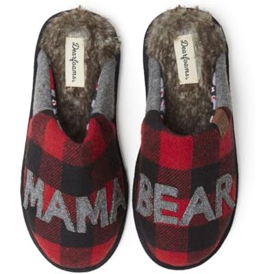 Dearfoams Pantoufles Mama Bear pour Femme Chausson, Plaid en Fourrure, Small - Publicité Dearfoams Pantoufles Mama Bear pour Femme Chausson, Plaid en Fourrure, Small - Publicité