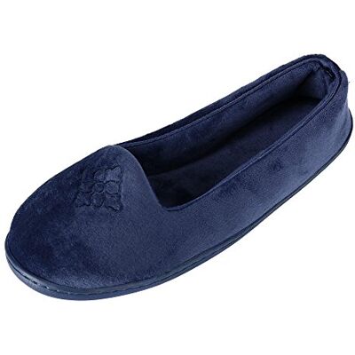 Dearfoams Femme Rebecca Lightweight Cozy Memory Foam Closed Back Slipper with Wide Widths Chausson, Pervenche, Large - Publicité Dearfoams Femme Rebecca Lightweight Cozy Memory Foam Closed Back Slipper with Wide Widths Chausson, Pervenche, Large - Publicité