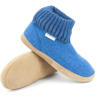 Gottstein Chaussons cabanes Dakota en laine vierge de mouton sans mulesing Chaussons faits main en feutre de laine pour femmes et hommes Taille EU 36-47 Avec bord tricoté haut et semelle en cuir - Publicité Gottstein Chaussons cabanes Dakota en laine vierge de mouton sans mulesing Chaussons faits main en feutre de laine pour femmes et hommes Taille EU 36-47 Avec bord tricoté haut et semelle en cuir - Publicité