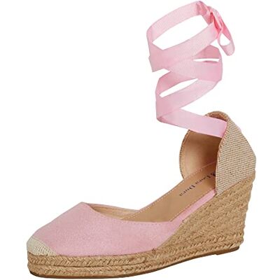 Lora Dora Womens Espadrille Wedge Sandals Pink UK 6 - Publicité Lora Dora Womens Espadrille Wedge Sandals Pink UK 6 - Publicité