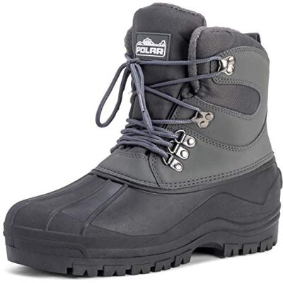 Polar Hommes Short Filet De Nylon Avec Superposition Canard Imperméable Sole Lacer Hiver Neige Bottes Gris UK12/EU46 YC0441 - Publicité Polar Hommes Short Filet De Nylon Avec Superposition Canard Imperméable Sole Lacer Hiver Neige Bottes Gris UK12/EU46 YC0441 - Publicité