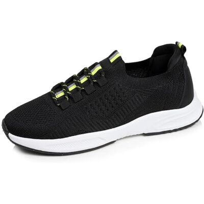 Isotoner Baskets Homme Slip on avec Lacets, Semelle mémoire de Forme, 41, Noir/Jaune - Publicité Isotoner Baskets Homme Slip on avec Lacets, Semelle mémoire de Forme, 41, Noir/Jaune - Publicité