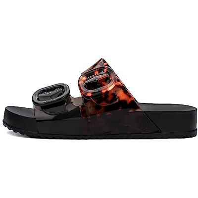 Melissa Cozy Jelly Slides pour femme – Mules à semelle épaisse avec sangles à double boucle réglables, chaussures végétaliennes à enfiler, super douces et flexibles avec bout ouvert, Noir/transparent - Publicité Melissa Cozy Jelly Slides pour femme – Mules à semelle épaisse avec sangles à double boucle réglables, chaussures végétaliennes à enfiler, super douces et flexibles avec bout ouvert, Noir/transparent - Publicité