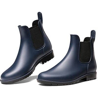 DREAM PAIRS Bottes de Pluie Femme Courtes Confortables Bottines Chelsea Femme Imperméables Légères Antidérapantes Chaussures Femme Jardin Ville,Size 43,Marine,SDRB2201W-E - Publicité DREAM PAIRS Bottes de Pluie Femme Courtes Confortables Bottines Chelsea Femme Imperméables Légères Antidérapantes Chaussures Femme Jardin Ville,Size 43,Marine,SDRB2201W-E - Publicité