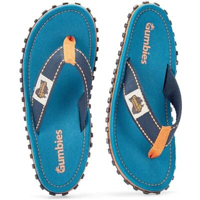 Gumbies Tongs Islander Tongs classiques unisexes en toile avec semelle extérieure en caoutchouc recyclé et semelle intérieure en coton profilées, légères et confortables au quotidien, Bleu - Publicité Gumbies Tongs Islander Tongs classiques unisexes en toile avec semelle extérieure en caoutchouc recyclé et semelle intérieure en coton profilées, légères et confortables au quotidien, Bleu - Publicité