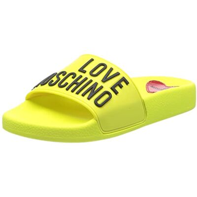 Love Moschino Femme JA28052G1GI13 Mule, Jaune Fluo, 35 EU - Publicité Love Moschino Femme JA28052G1GI13 Mule, Jaune Fluo, 35 EU - Publicité