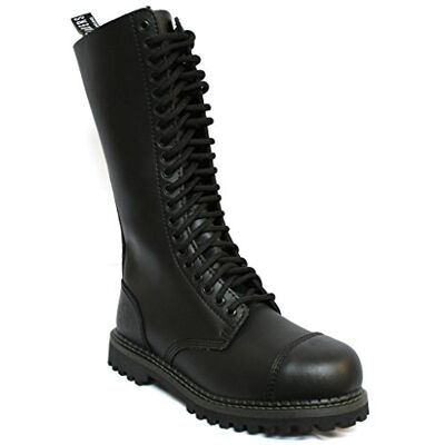 Grinders King Matte Noir sécurité embout métallique Unisexe militaire Punk Moto Bottes 44 - Publicité Grinders King Matte Noir sécurité embout métallique Unisexe militaire Punk Moto Bottes 44 - Publicité