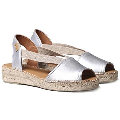 TONI PONS Espadrille Cuir Femme ETNA Argent, 39 EU - Publicité TONI PONS Espadrille Cuir Femme ETNA Argent, 39 EU - Publicité
