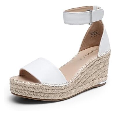 DREAM PAIRS Sandales Compensé Femme Espadrilles Plateforme à Bout Ouvert, Sandales Été Chic avec Bride Cheville, Chaussures de Plage et Mariage Confortables,Size 41,Blanc,DWUMPS2505 - Publicité DREAM PAIRS Sandales Compensé Femme Espadrilles Plateforme à Bout Ouvert, Sandales Été Chic avec Bride Cheville, Chaussures de Plage et Mariage Confortables,Size 41,Blanc,DWUMPS2505 - Publicité
