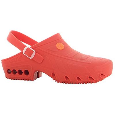 Oxypas Sabot autoclavable OxyclogJ4001egn SRA, rouge, 35/36 EU, 2,5/3,5 RU - Publicité Oxypas Sabot autoclavable OxyclogJ4001egn SRA, rouge, 35/36 EU, 2,5/3,5 RU - Publicité