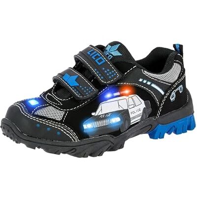 Lico Chief V Blinky, Baskets Basses Mixte Enfant , Noir (Schwarz/Royalblau/Silber), 31 - Publicité Lico Chief V Blinky, Baskets Basses Mixte Enfant , Noir (Schwarz/Royalblau/Silber), 31 - Publicité