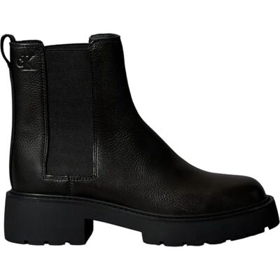 Calvin Klein Bottines Chelsea Femme Boots Chunky en Cuir, Noir (Black), 38 - Publicité Calvin Klein Bottines Chelsea Femme Boots Chunky en Cuir, Noir (Black), 38 - Publicité