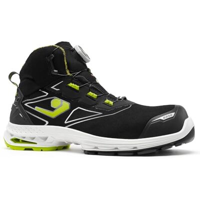 Base B1714A Copenhagen BOA Chaussures de sécurité montantes imperméables à lacets S7S ESD antidérapantes, légères, respirantes, antistatiques avec absorption des chocs, noir/vert, 45 EU - Publicité Base B1714A Copenhagen BOA Chaussures de sécurité montantes imperméables à lacets S7S ESD antidérapantes, légères, respirantes, antistatiques avec absorption des chocs, noir/vert, 45 EU - Publicité