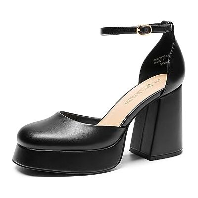 DREAM PAIRS Escarpins Femme Talon Haut Chunky avec Plateforme, Chaussures Habillées Confortables avec Bride Cheville pour Soirée ou Fête,Size 38.5,Noir-PU,SDPU2372W - Publicité DREAM PAIRS Escarpins Femme Talon Haut Chunky avec Plateforme, Chaussures Habillées Confortables avec Bride Cheville pour Soirée ou Fête,Size 38.5,Noir-PU,SDPU2372W - Publicité