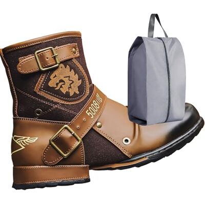 CaiHmnsa Bottes de moto for hommes Bottines Bottes en cuir à fermeture éclair à la mode Chaussures décontractées Bottes de moto imperméables Bottes occidentales Grande taille(Yellow brown,EU 43) - Publicité CaiHmnsa Bottes de moto for hommes Bottines Bottes en cuir à fermeture éclair à la mode Chaussures décontractées Bottes de moto imperméables Bottes occidentales Grande taille(Yellow brown,EU 43) - Publicité