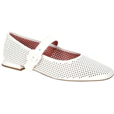 HÖGL Ballerines pour femme en cuir verni blanc, Blanc., 38 EU - Publicité HÖGL Ballerines pour femme en cuir verni blanc, Blanc., 38 EU - Publicité