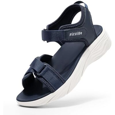 FitVille Sandales Femme à Largeur de Pied et Semelle Épaisse, Confortables et Amortissantes Sandales d'été avec Fermeture Réglable Bleu 42.5 EU Large - Publicité FitVille Sandales Femme à Largeur de Pied et Semelle Épaisse, Confortables et Amortissantes Sandales d'été avec Fermeture Réglable Bleu 42.5 EU Large - Publicité