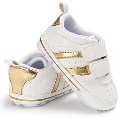 Geagodelia Chaussures Premier Pas en Cuir pour Bébés Garçons Filles 0-18 Mois Semelle Souple Antidérapante (Or, 0_Months) - Publicité Geagodelia Chaussures Premier Pas en Cuir pour Bébés Garçons Filles 0-18 Mois Semelle Souple Antidérapante (Or, 0_Months) - Publicité