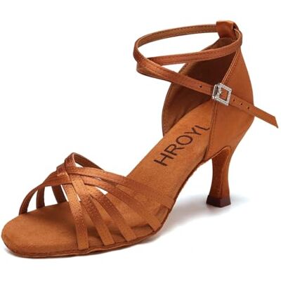 HROYL Chaussures de Danse Latine Femmes Salsa Bachata Chaussures Danse de Salon,213-7-Marron,EU37.5 - Publicité HROYL Chaussures de Danse Latine Femmes Salsa Bachata Chaussures Danse de Salon,213-7-Marron,EU37.5 - Publicité