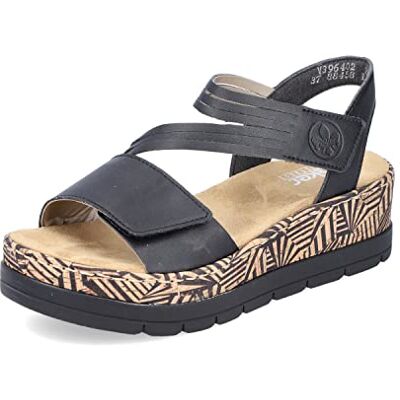 Rieker Femme Sandales V3964, Dame Sandales Fines,Chaussure d'été,Sandale d'été,Confortable,Plate,Noir (Schwarz / 02),39 EU / 6 UK - Publicité Rieker Femme Sandales V3964, Dame Sandales Fines,Chaussure d'été,Sandale d'été,Confortable,Plate,Noir (Schwarz / 02),39 EU / 6 UK - Publicité