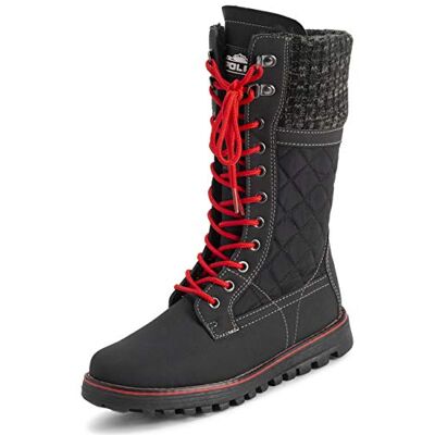 Polarr Femmes Fausse Fourrure Chaude Thermique Imperméable En Marchant Neige L'hiver Semelle En Caoutchouc Bottes Noir/Rouge UK5/EU38 YC0606 - Publicité Polarr Femmes Fausse Fourrure Chaude Thermique Imperméable En Marchant Neige L'hiver Semelle En Caoutchouc Bottes Noir/Rouge UK5/EU38 YC0606 - Publicité