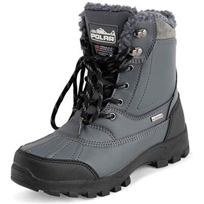 Polar Hommes Doublée Imperméable Bande De Roulement Profonde Caoutchouc Thermique L'hiver Bottes De Neige Gris UK9/EU43 YC0694 - Publicité Polar Hommes Doublée Imperméable Bande De Roulement Profonde Caoutchouc Thermique L'hiver Bottes De Neige Gris UK9/EU43 YC0694 - Publicité