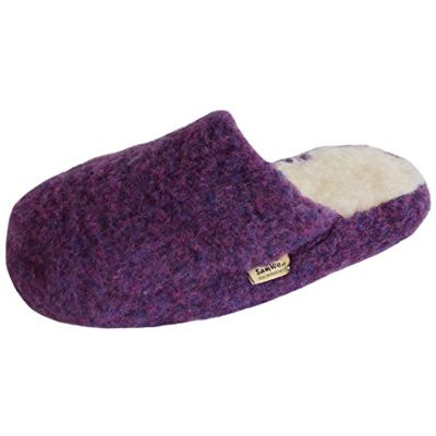 SamWo, Chaussons unisexes en laine de mouton, semelle douce antidérapante, 100 % laine de mouton, violet, taille : 35-42, Violet, 39/40 EU - Publicité SamWo, Chaussons unisexes en laine de mouton, semelle douce antidérapante, 100 % laine de mouton, violet, taille : 35-42, Violet, 39/40 EU - Publicité