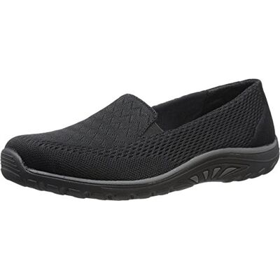 Skechers Women's Reggae Fest-Willows Loafer Flat, Black Mesh Fabric, 4.5 UK Wide - Publicité Skechers Women's Reggae Fest-Willows Loafer Flat, Black Mesh Fabric, 4.5 UK Wide - Publicité