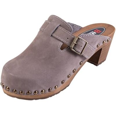 Buxa OS4 Sabot Femme Bois et Cuir, Chaussures en Bois, Talons Hauts Mules, Femmes Sabots (Gris, Système Taille Chaussures EU, Adulte, Femme, Numérique, Moyen, 37) - Publicité Buxa OS4 Sabot Femme Bois et Cuir, Chaussures en Bois, Talons Hauts Mules, Femmes Sabots (Gris, Système Taille Chaussures EU, Adulte, Femme, Numérique, Moyen, 37) - Publicité