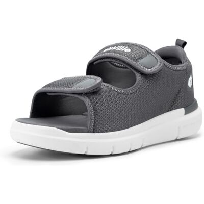 FitVille Sandales Diabétiques Hommes Large Ouverture Chaussures Orthopédique Scratch Sandales Rééducation pour Pieds Gonflés Gris Acier 45 EU Large - Publicité FitVille Sandales Diabétiques Hommes Large Ouverture Chaussures Orthopédique Scratch Sandales Rééducation pour Pieds Gonflés Gris Acier 45 EU Large - Publicité