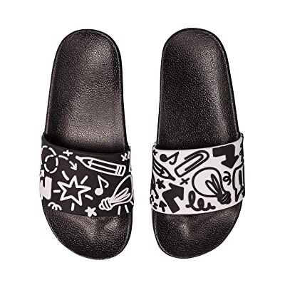 Dedoles Chaussure Homme Femme & Enfants Sandales Antidérapant designs amusants Livre Pizza Café Renard Lama Cadeau, Couleur: Gribouillages, 31 EU - Publicité Dedoles Chaussure Homme Femme & Enfants Sandales Antidérapant designs amusants Livre Pizza Café Renard Lama Cadeau, Couleur: Gribouillages, 31 EU - Publicité