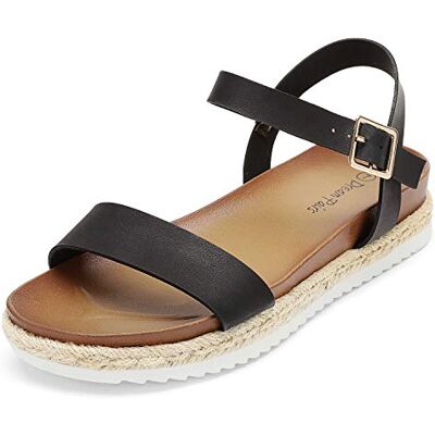DREAM PAIRS Sandales Compensées Femme à Bride Cheville Ouverte – Espadrilles Plateforme Décontractées Été,Size 36.5,Noir/PU,Sunna - Publicité DREAM PAIRS Sandales Compensées Femme à Bride Cheville Ouverte – Espadrilles Plateforme Décontractées Été,Size 36.5,Noir/PU,Sunna - Publicité