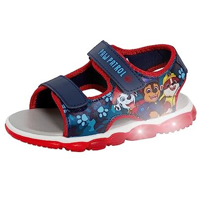 Paw Patrol Sandales de sport lumineuses pour garçons Chase Open Toe Easy Fasten Chaussures d'été pour enfants, Bleu/rouge, 28 EU - Publicité Paw Patrol Sandales de sport lumineuses pour garçons Chase Open Toe Easy Fasten Chaussures d'été pour enfants, Bleu/rouge, 28 EU - Publicité