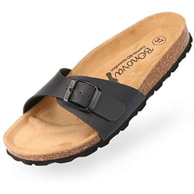 BOnova Mules Tenerife pour femme, en 10 couleurs, une bride tendance avec semelle en liège – Sandales confortables pour se sentir bien – Fabriquées dans l'UE, Bonoflor noir, 37 EU - Publicité BOnova Mules Tenerife pour femme, en 10 couleurs, une bride tendance avec semelle en liège – Sandales confortables pour se sentir bien – Fabriquées dans l'UE, Bonoflor noir, 37 EU - Publicité