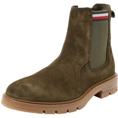 Tommy Hilfiger Homme Bottes Low Boot Corpoarte Suede Chelsea Daim, Vert (Army Green), 44 EU - Publicité Tommy Hilfiger Homme Bottes Low Boot Corpoarte Suede Chelsea Daim, Vert (Army Green), 44 EU - Publicité